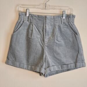 Cider High Waist Corduroy Shorts, Moss Green, Sz L, See Measurements
